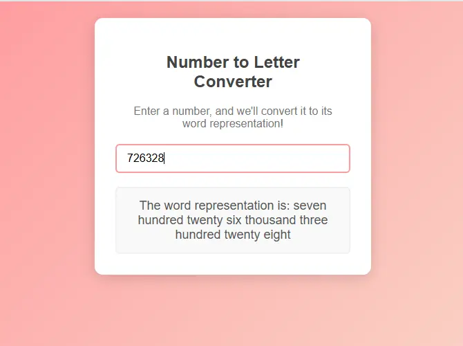 Number to letter Converter