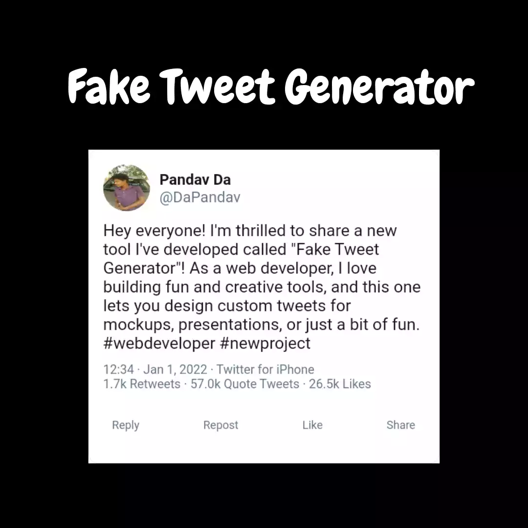 fake tweet, fake tweet generator, twitter fake generator